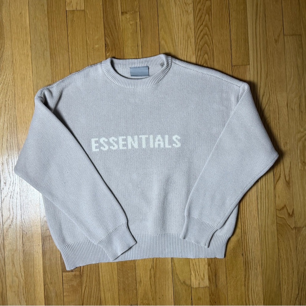 Essentials Men's Light Gray Crewneck Sweater
